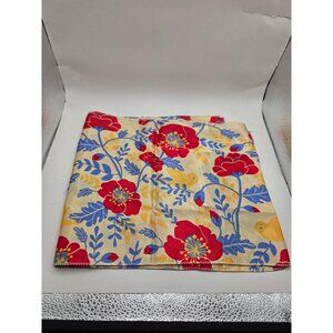 Revlon Scarf Women's Cream Red Blue Yellow Floral Bird 48x10 inch Polyester
